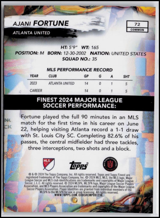 2024 Finest MLS #72 Ajani Fortune