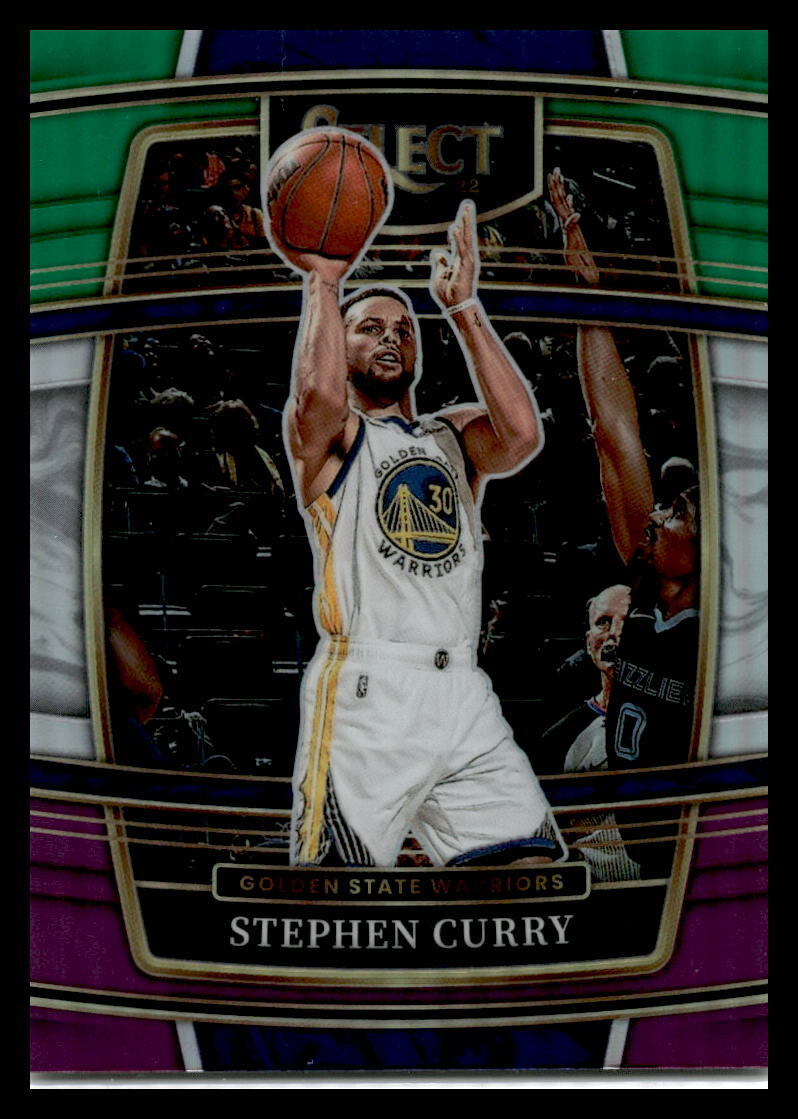 2021 Panini Select Green White Purple Prizm #94 Stephen Curry Golden State Warri