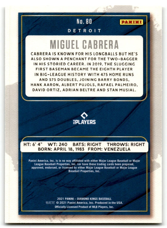 2021 Panini Diamond Kings Miguel Cabrera Detroit Tigers #80