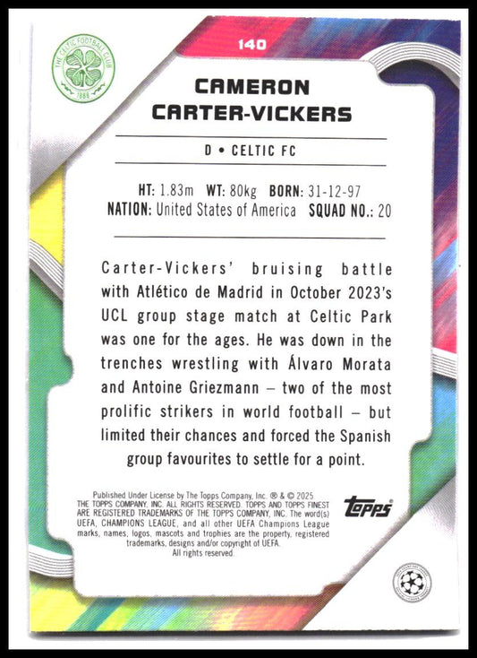 Cameron Carter-Vickers #140 2024-25 Finest UEFA Club Competitions