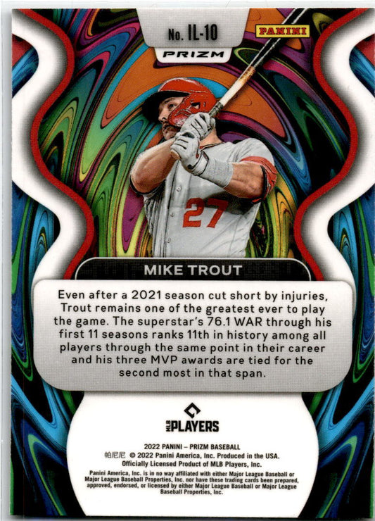 2022 Panini Prizm Red/White/Blue Prizm #IL-10 Mike Trout Los Angeles Angels