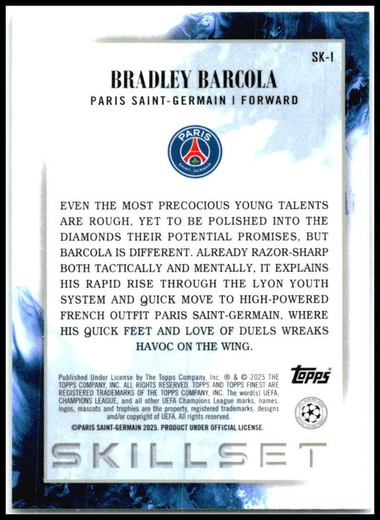 2024-25 Topps Finest UEFA Club Competitions Skill Set #SK-1 Bradley Barcola