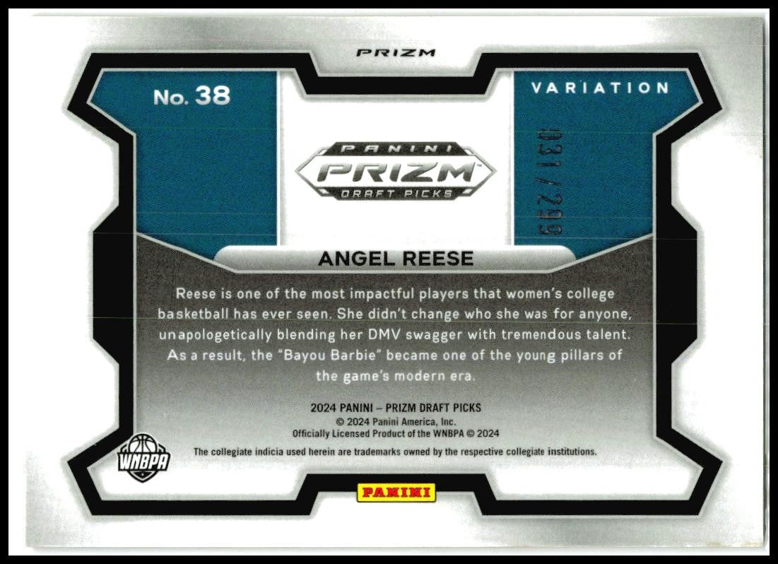 2024 Panini Prizm Draft Picks Red Pulsar Prizm Variation #38 Angel Reese Sky