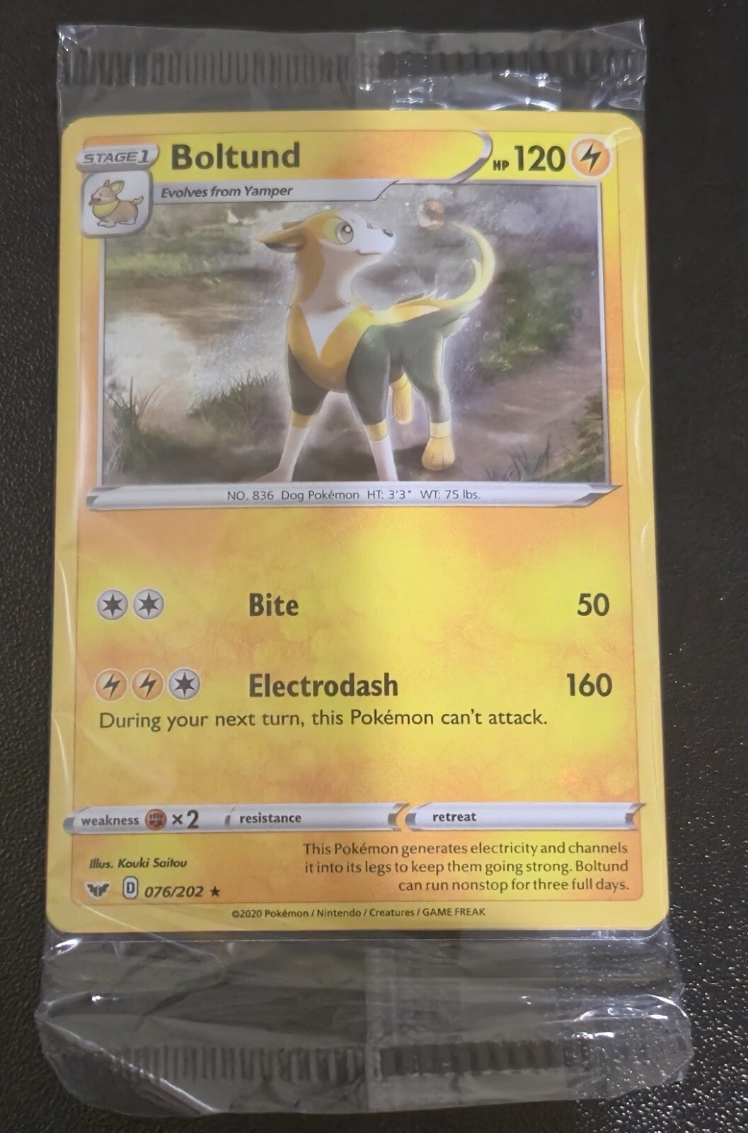 Pokémon TCG Boltund 076/202 Promo Cosmos Holo Rare Sealed