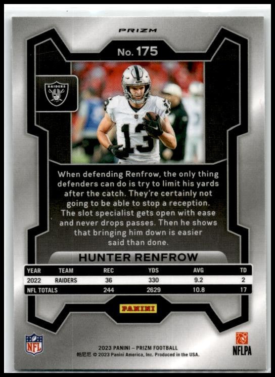 2023 Panini Prizm Green #175 Hunter Renfrow Las Vegas Raiders