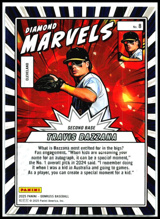 2025 Donruss Diamond Marvels #8 Travis Bazzana Cleveland Guardians