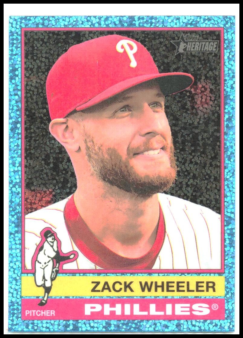 2025 Topps Heritage Light Blue Speckle #65 Zack Wheeler Phillies