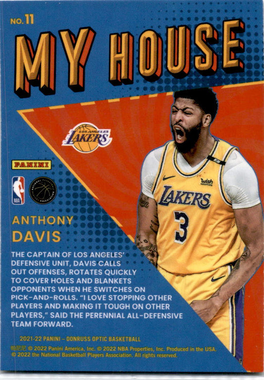 2021-22 Donruss Optic #11 Anthony Davis Los Angeles Lakers