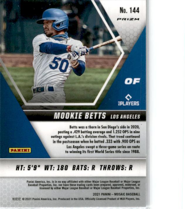 2021 Panini Mosaic Green #144 Mookie Betts Los Angeles Dodgers