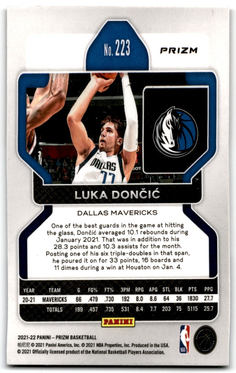 2021-22 Panini Prizm Red White Blue Luka Doncic Dallas Mavericks #223