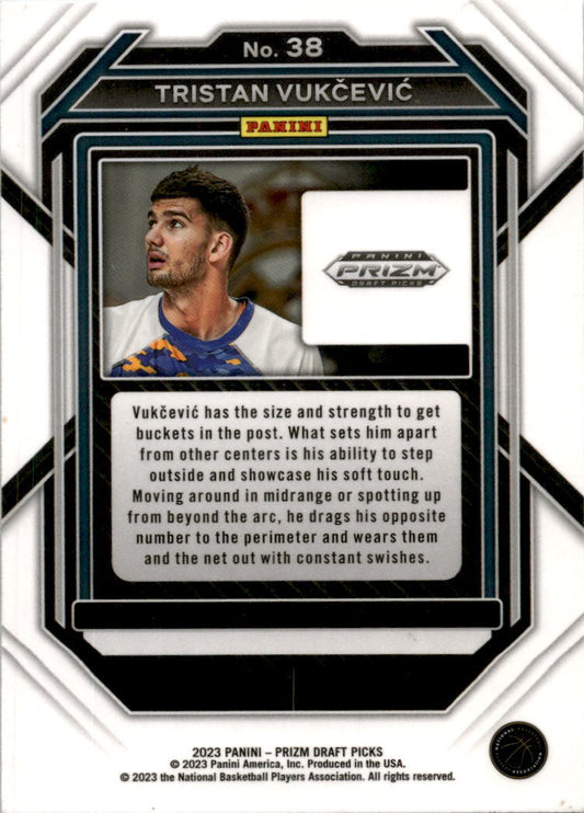 2023 Panini Prizm Draft Picks #38 Tristan Vukcevic