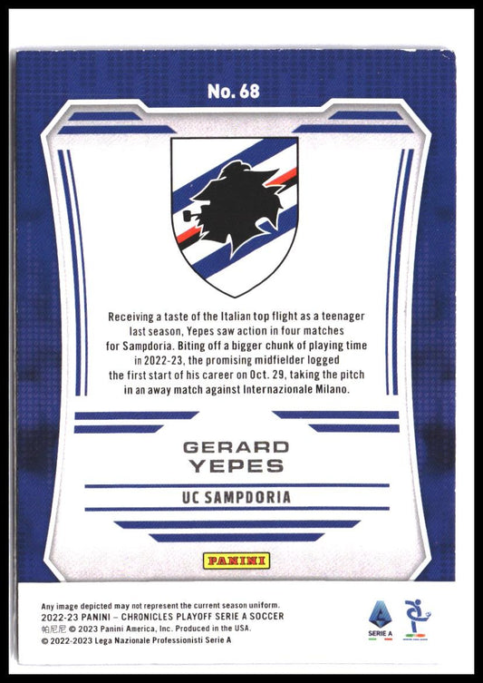 Gerard Yepes #68 2022-23 Panini Chronicles - Playoff Serie A