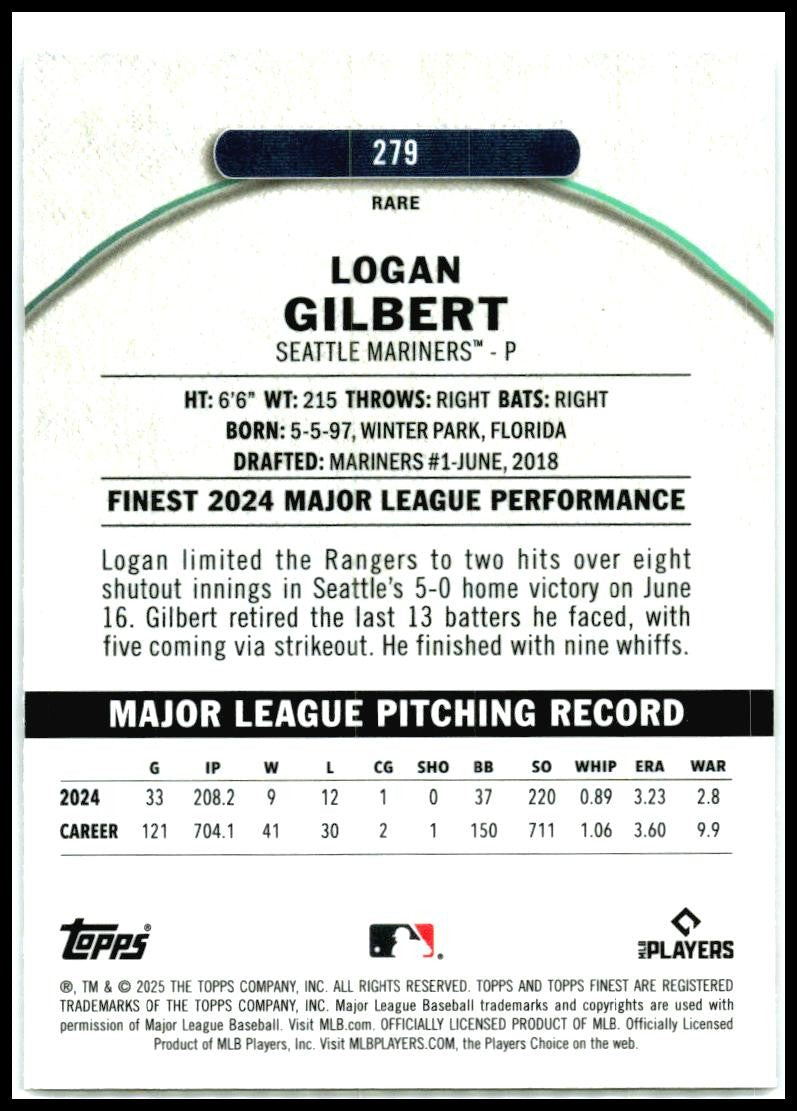 2025 Topps Finest #279 Logan Gilbert Seattle