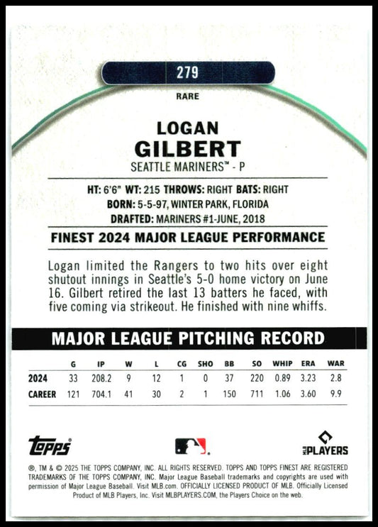 2025 Topps Finest #279 Logan Gilbert Seattle