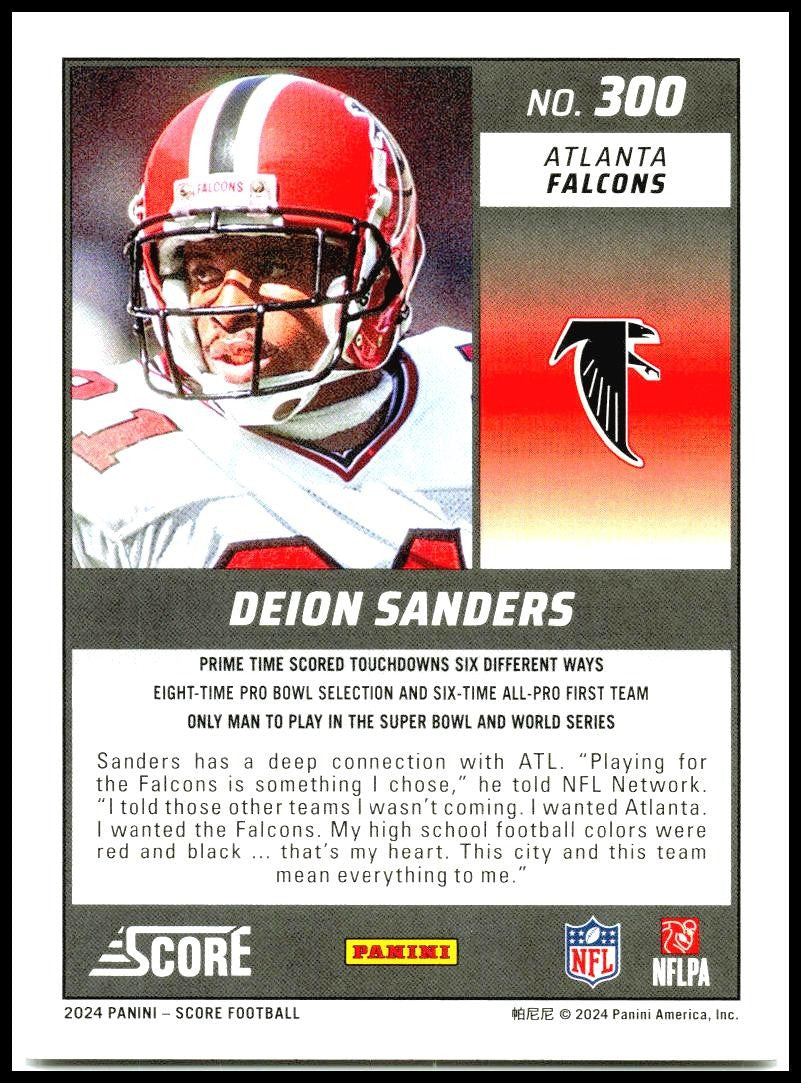 2024 Score Scorecard #300 Deion Sanders Atlanta Falcons