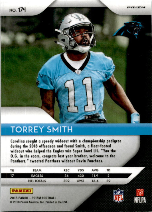 2018 Panini Prizm Prizm Red White and Blue #174 Torrey Smith Carolina Panthers