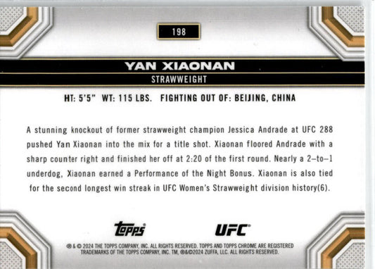 2024 Topps Chrome UFC #198 Yan Xiaonon