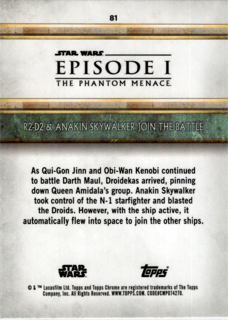2024 STAR WARS EPISODE 1 THE PHANTOM MENACE TOPPS SAPPHIRE 81 R2-D2 & Anakin