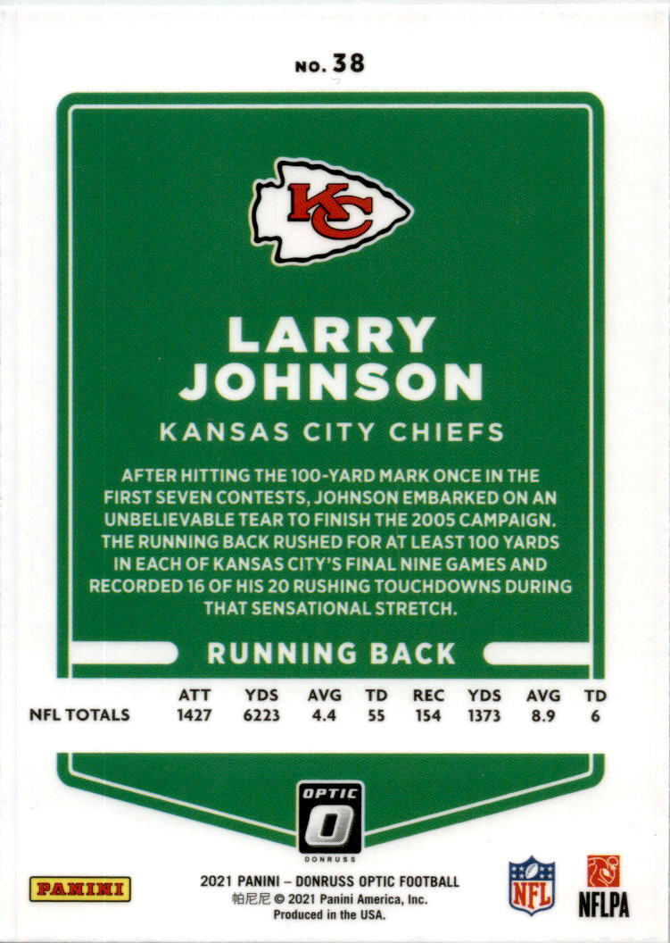 2021 Donruss Optic #38 Larry Johnson Kansas City Chiefs