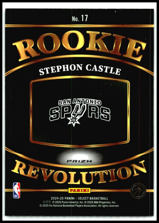2024-25 Panini Select Rookie Revolution Silver Prizms #17 Stephon Castle Spurs