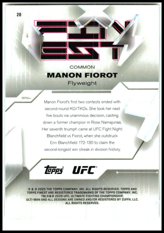 2025 Topps Finest UFC Common #20 Manon Fiorot