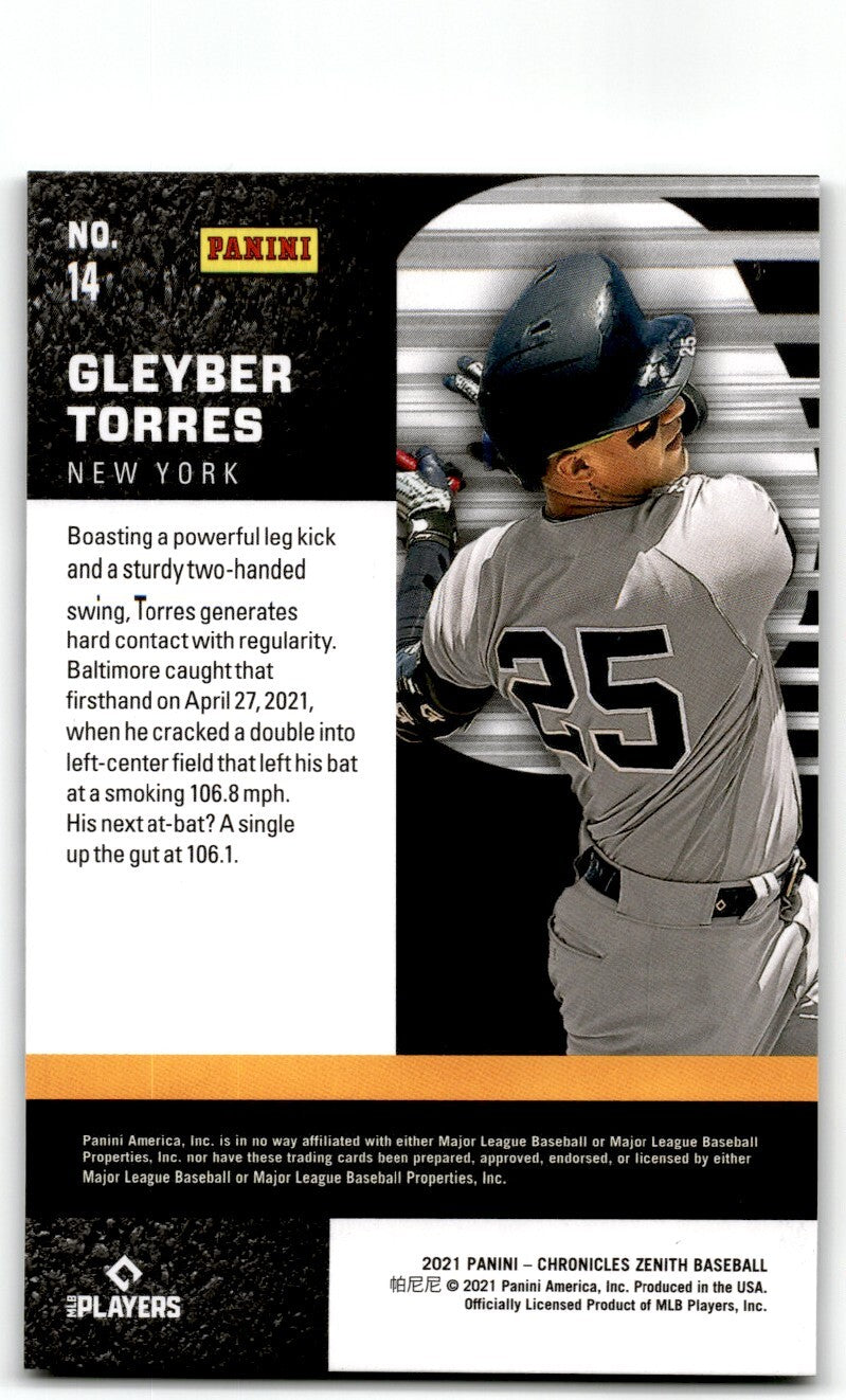 2021 Panini Chronicles Zenith Gleyber Torres New York Yankees #14