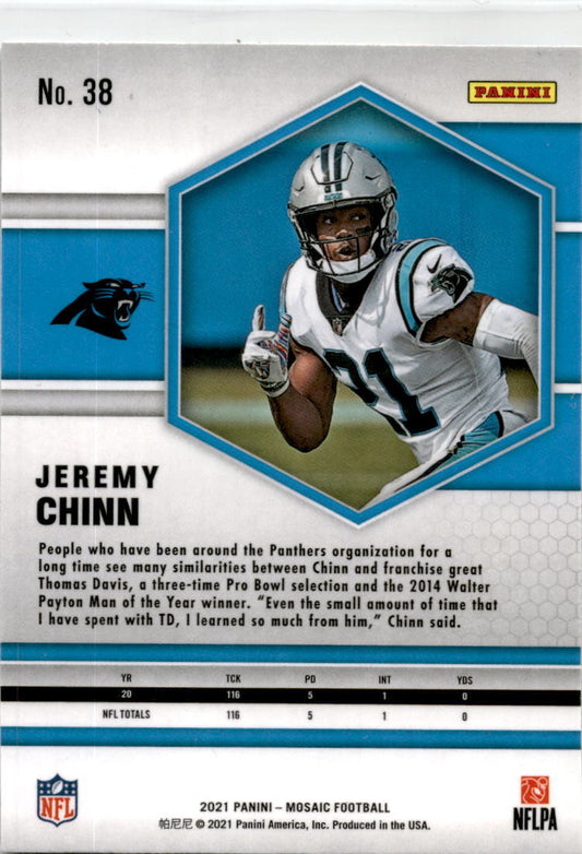 2021 Panini Mosaic #38 Jeremy Chinn Carolina Panthers