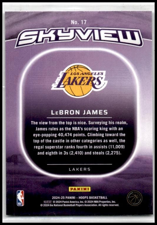 2024-25 Hoops Winter Skyview #17 LeBron James Los Angeles Lakers