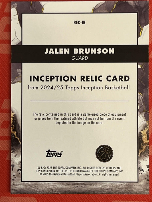 2024-25 Inception Red Relic /75 #REC-JB Jalen Brunson Knicks
