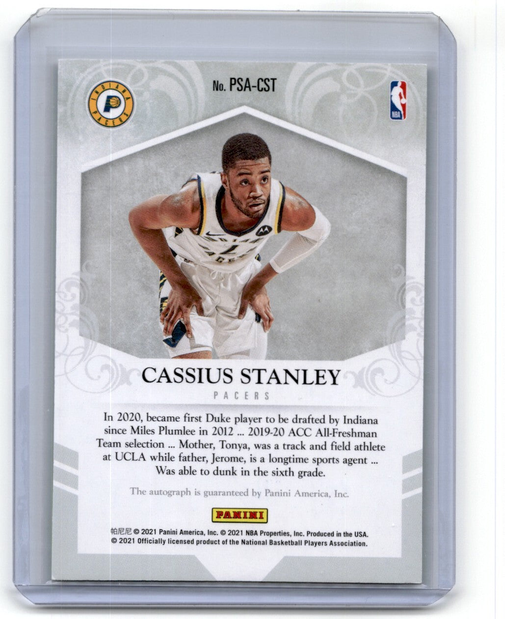 2021-22 Panini Private Signings Cassius Stanley Auto Indiana Pacers #PSA-CST