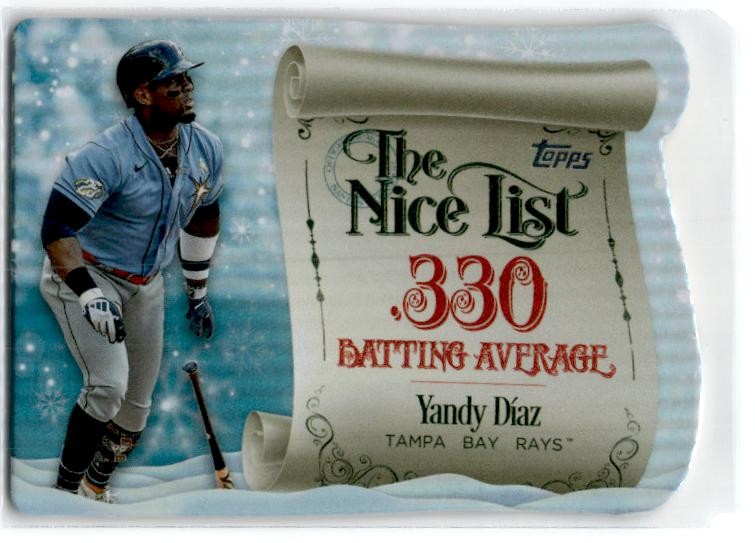 2024 Topps Holiday Making the Nice List #MNL-6 Yandy Díaz Tampa Bay Rays
