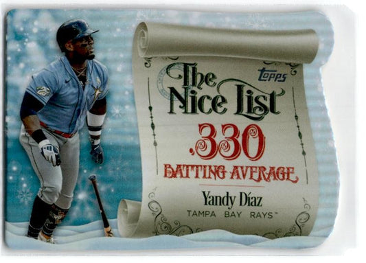 2024 Topps Holiday Making the Nice List #MNL-6 Yandy Díaz Tampa Bay Rays