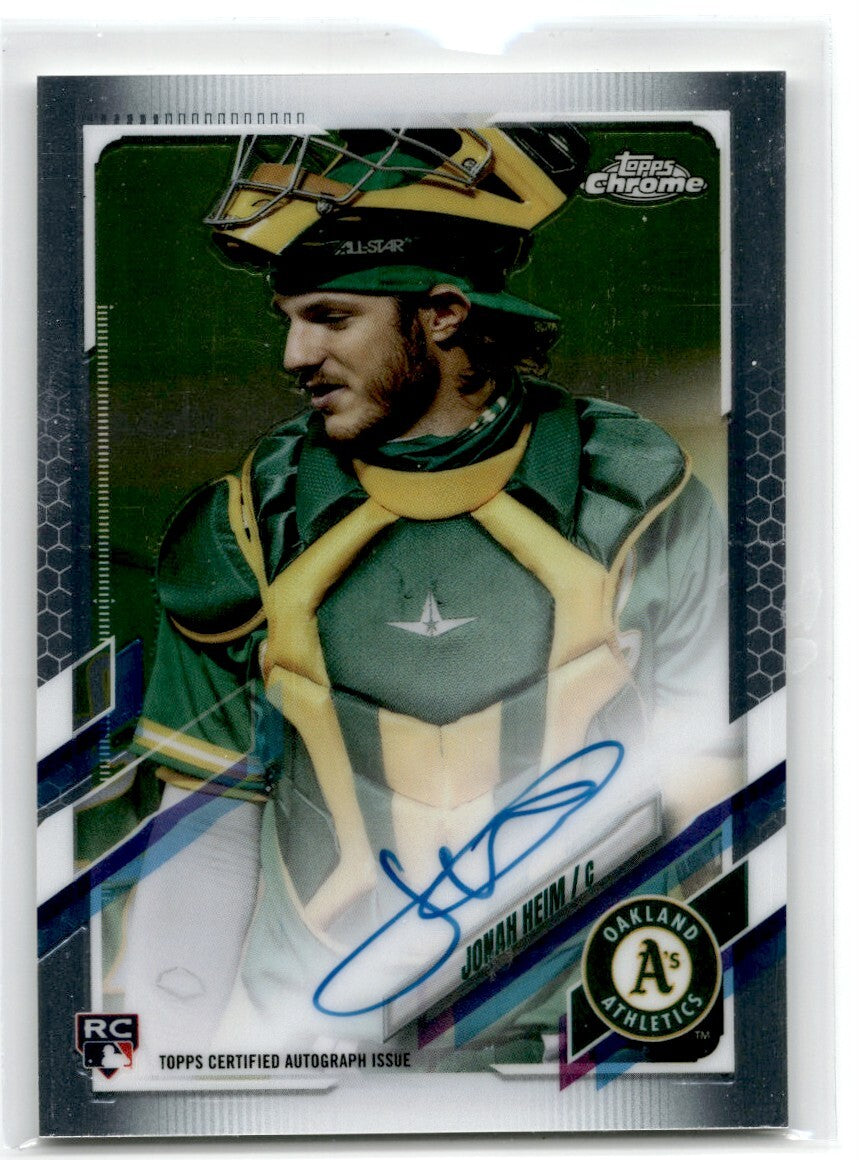 2021 Topps Chrome Rookie Autographs Jonah Heim Rookie Auto Oakland Athletics