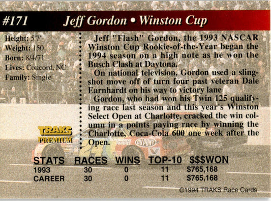 1994 Traks #171 Jeff Gordon Motorsports