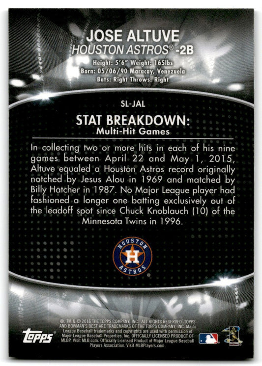2016 Bowman's Best Stat Lines Jose Altuve Houston Astros #SL-JAL