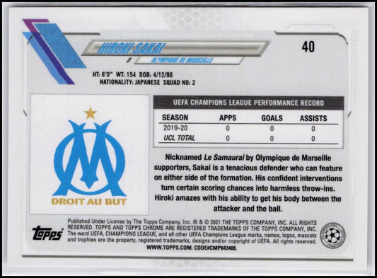 2020-21 Topps Chrome UEFA Champions League #40 Hiroki Sakai