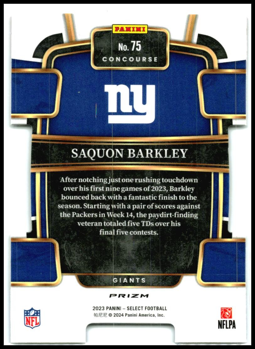 2023 Panini Select Red and Blue Prizms Die Cuts #75 Saquon Barkley Giants