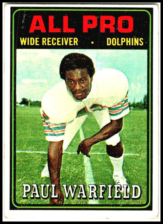 1974 Topps #128 Paul Warfield Miami Dolphins
