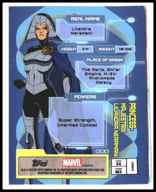 Princess-Majestrix Lilandra Neramani #34 2025 Topps Finest X-Men '97