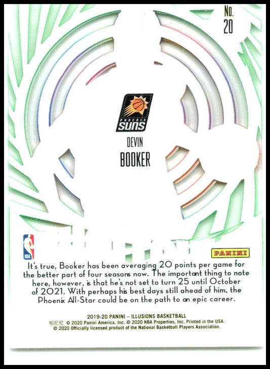 2019-20 Panini Illusions Mystique Emerald #20 Devin Booker Phoenix Suns