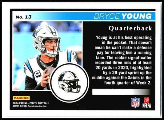2024 Panini Zenith Retail #13 Bryce Young Carolina Panthers