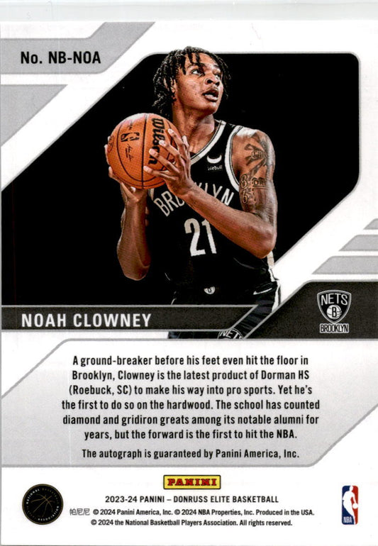 2023-24 Donruss Elite New Breed #NB-NOA Noah Clowney Autographs