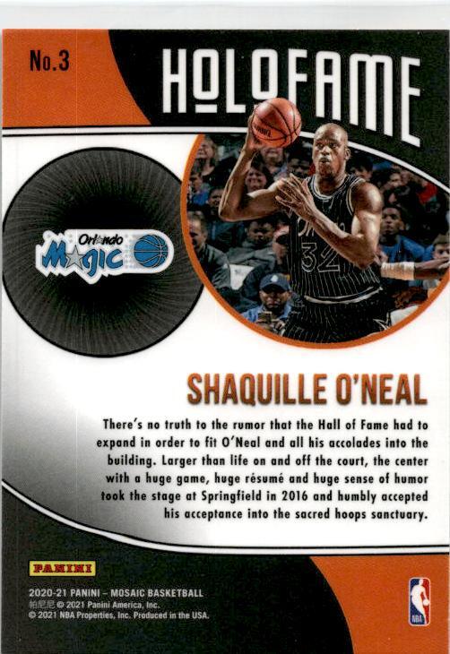 2020-21 Panini Mosaic HoloFame #3 Shaquille O'Neal Orlando Magic