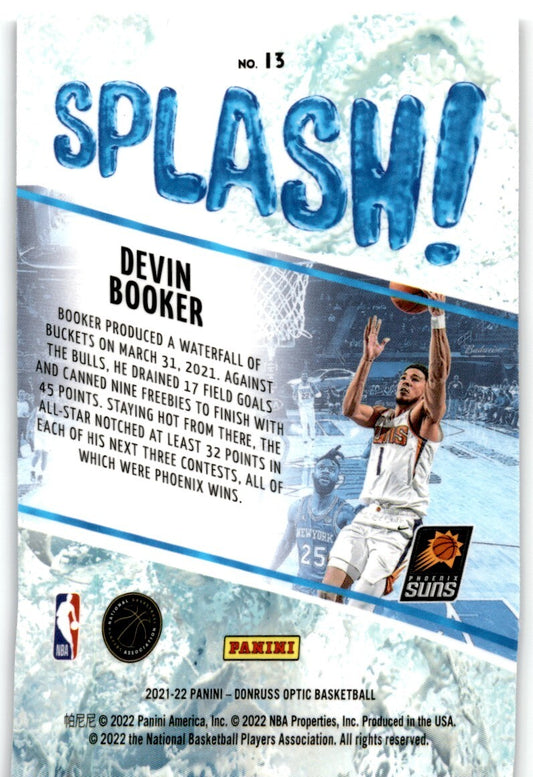 2021-22 Donruss Optic Splash! Devin Booker Phoenix Suns #13