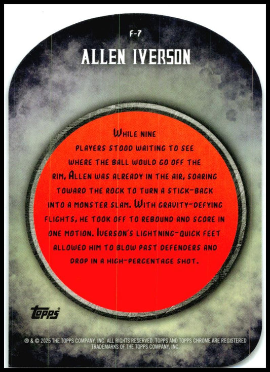 2024-25 Topps Finest Finishers #F-7 Allen Iverson
