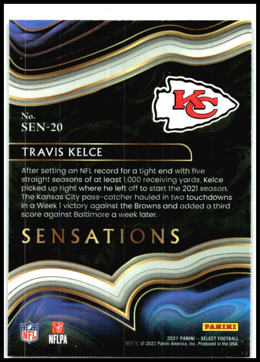 2021 Panini Select Sensations #SEN-20 Travis Kelce Kansas City Chiefs