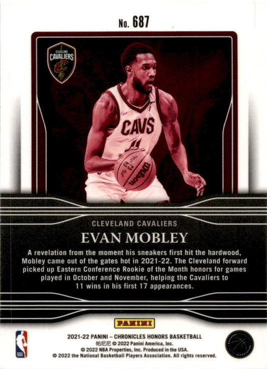 2021-22 Panini Chronicles #687 Evan Mobley Cleveland Cavaliers