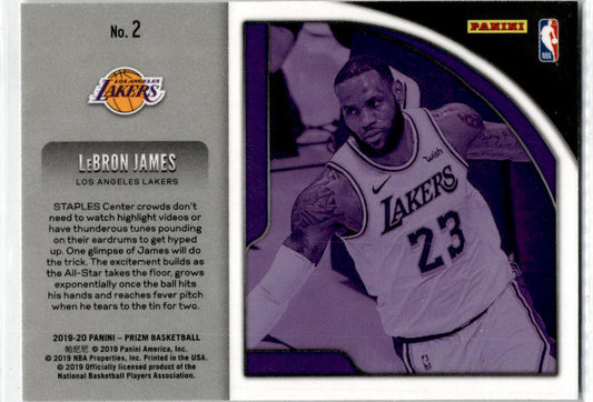 2019-20 Panini Prizm Get Hyped! #2 LeBron James Los Angeles Lakers