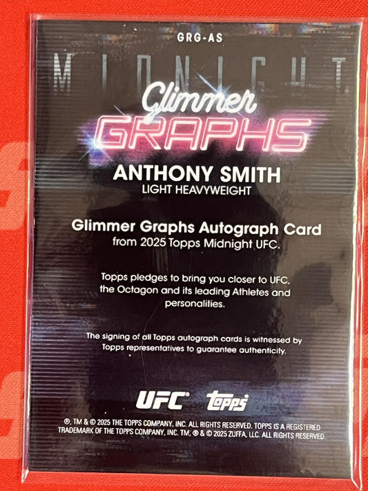 2025 Topps Midnight UFC Glimmer Graphs Auto #GRG-AS Anthony Smith Auto