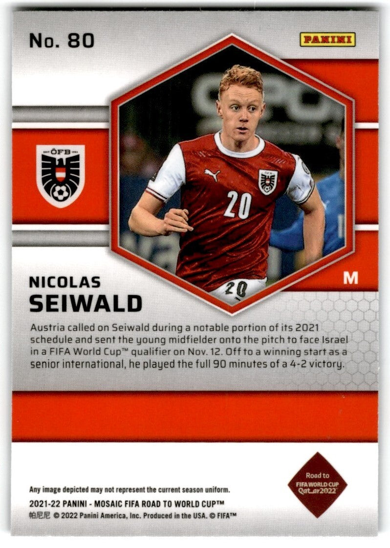 2022 Mosaic Nicolas Seiwald Rookie FC Red Bull Salzburg #80